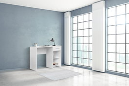 Hanah Home Cms-505-Bb-1 Escritorio de estudio blanco con estantería